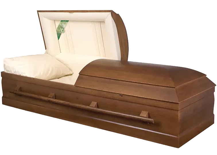 Devon casket, solid poplar, water-based rustic brown satin finish