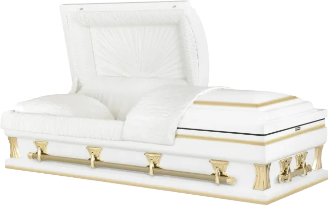 McKinley White Gold casket, 20 gauge steel, white gold finish