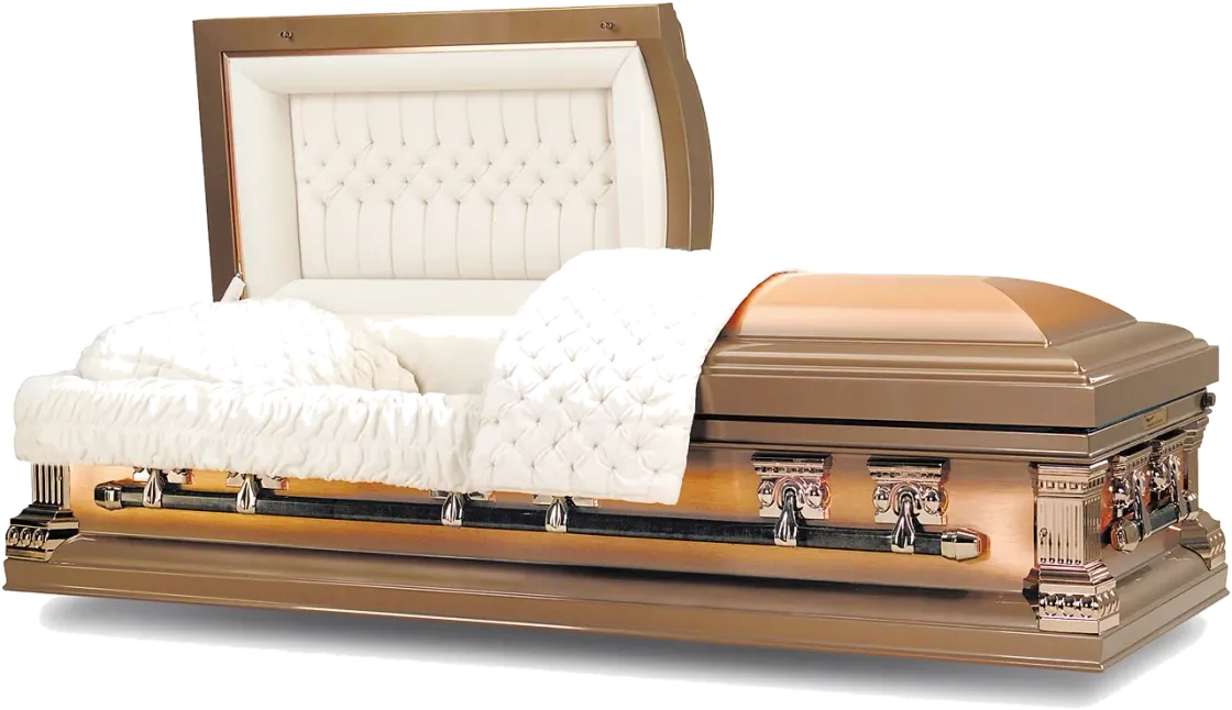 Princeton Copper casket, 32 oz solid copper, coppertone light brushed finish