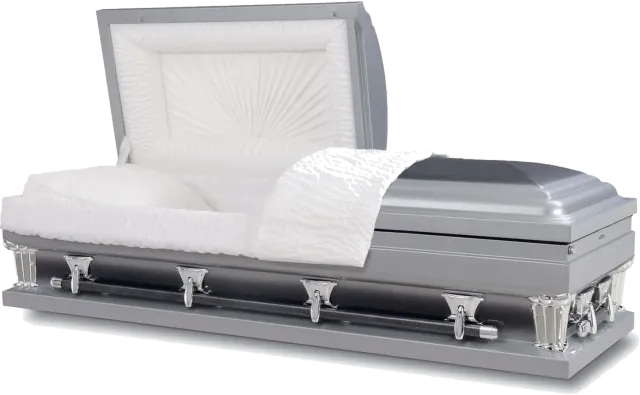 Ridgeland Ebony Silver casket, 18 gauge steel, ebony and silver finish