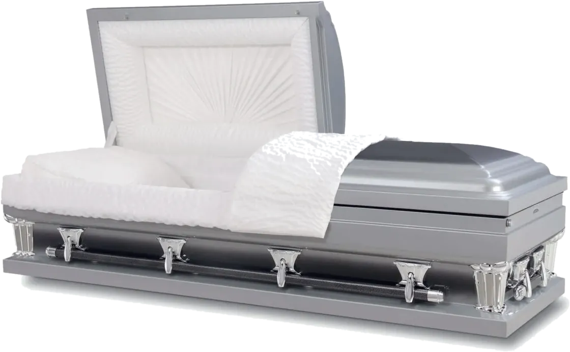 Ridgeland Ebony Silver casket, 18 gauge steel, ebony and silver finish